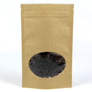 Стендові сумки з крафт-паперу з віконцем