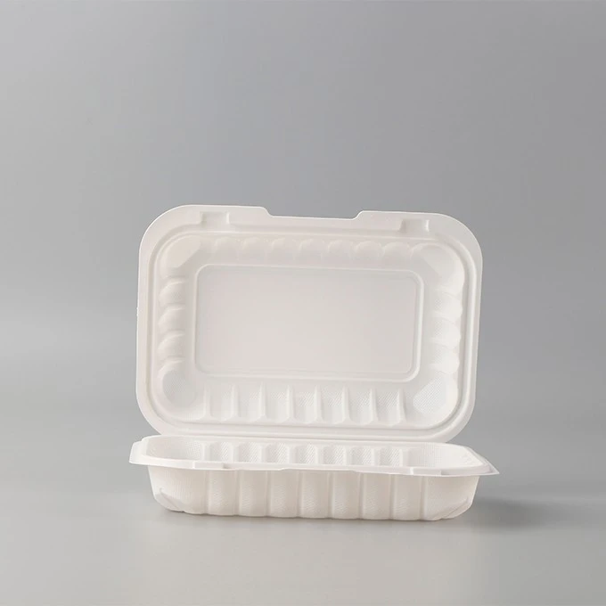 6x9inch White Pp Microwaveable Food Containers Takeout Food To Go Lunch Box Plastic Reusable Clamshell Food ContainerH