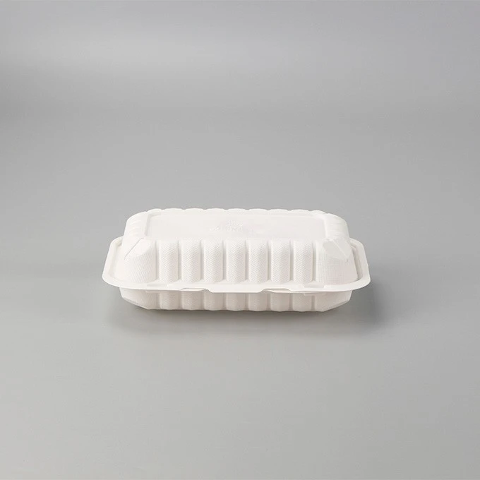 6x9inch White Pp Microwaveable Food Containers Takeout Food To Go Lunch Box Plastic Reusable Clamshell Food ContainerH