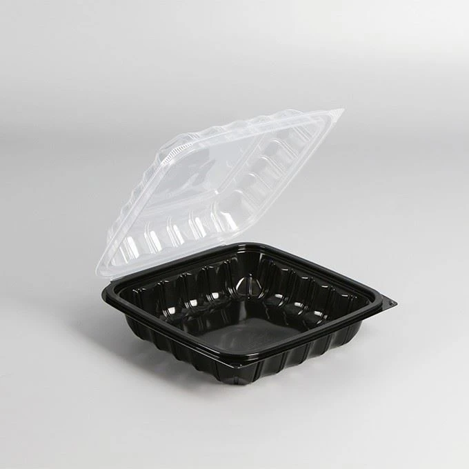 YANG RUI New Item Eco Friendly Take Out Food Container T To Go Box Restaurant Black 3 Compartment Trays With Clear Top