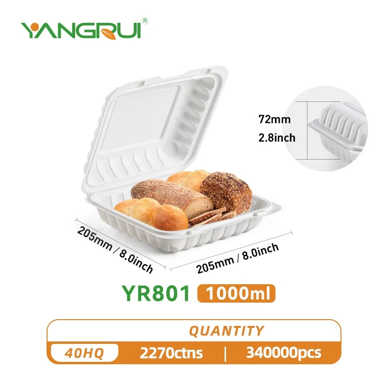 hinged plastic to-go containers